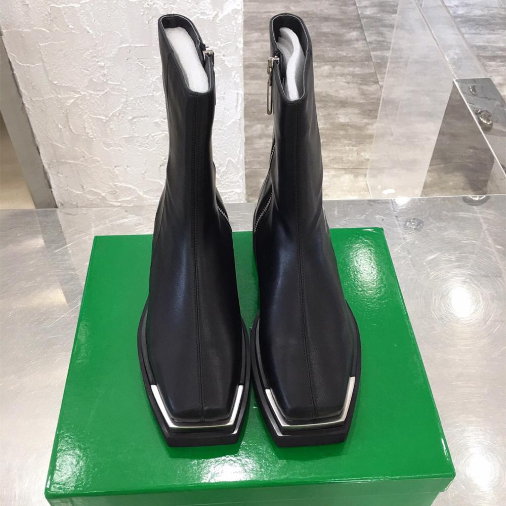 Runway Women Metal Square Toe Martin Boots - LiveTrendsX