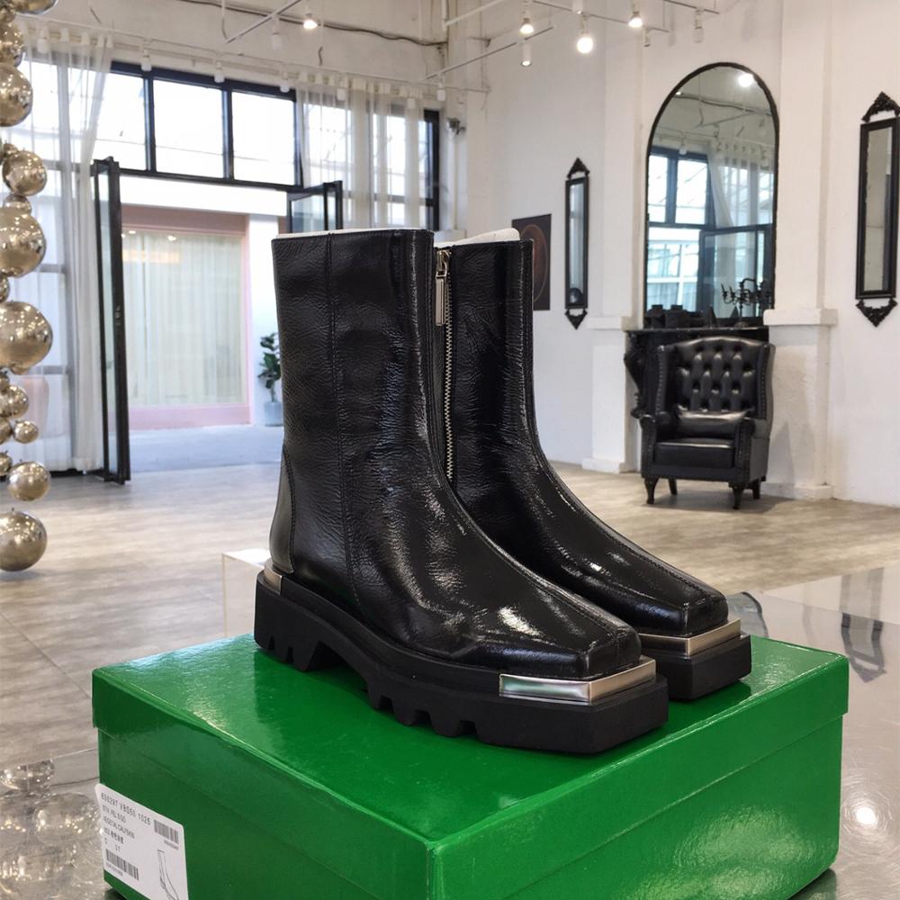 Runway Women Metal Square Toe Martin Boots - LiveTrendsX