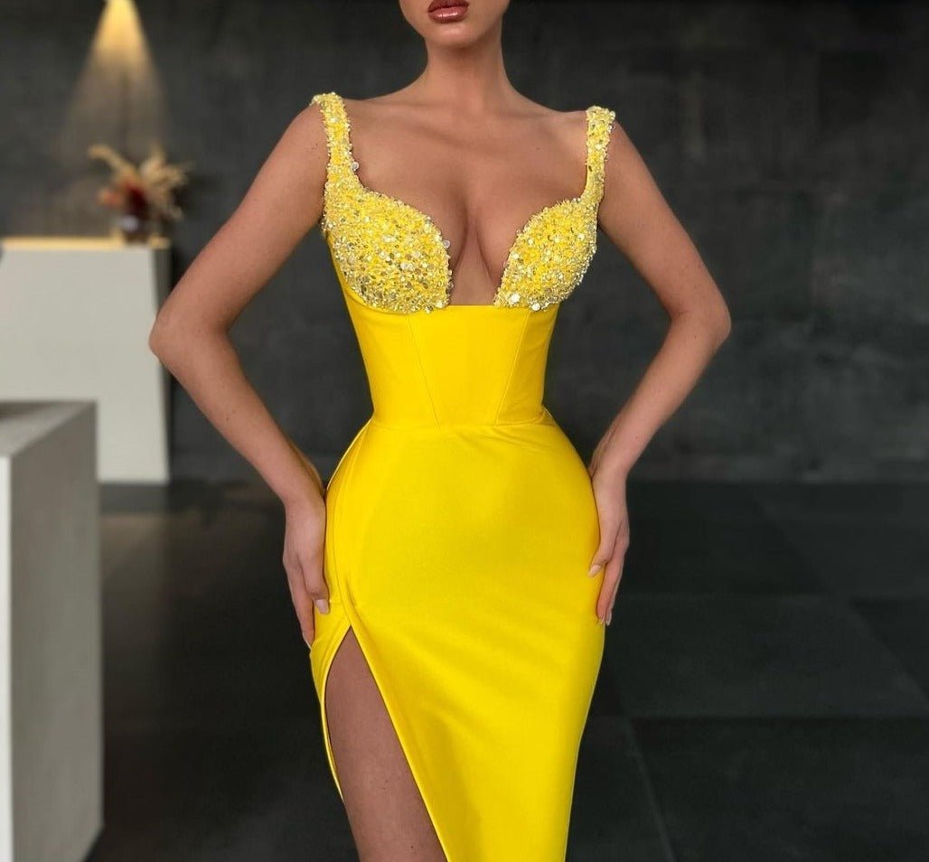 Slit Side Prom Gowns Dubai Formal Special Party Dress - LiveTrendsX