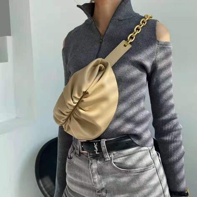 Small chest packs chains crossbody bags cow leather - LiveTrendsX