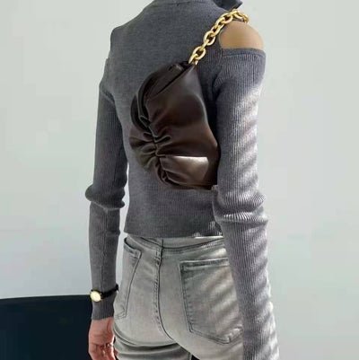 Small chest packs chains crossbody bags cow leather - LiveTrendsX