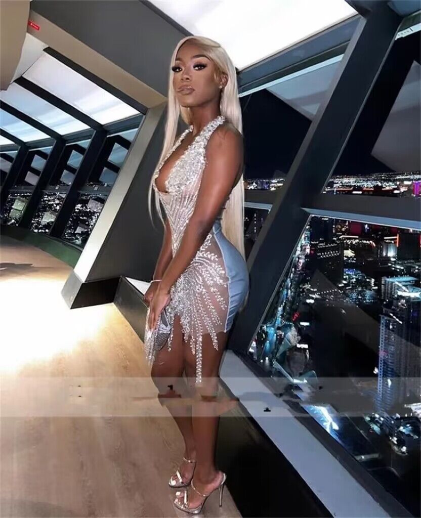 Sparkly Short Prom Dress 2023 Luxury Crystal Sexy - LiveTrendsX