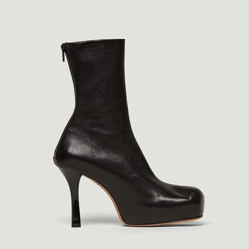 Square Toe Stretch Winter Women Ankle Boots - LiveTrendsX