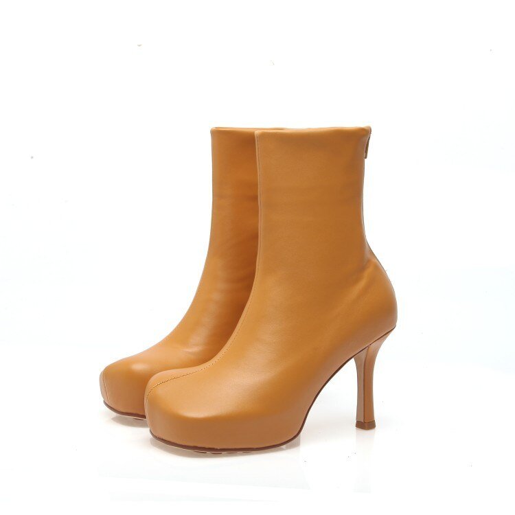 Square Toe Stretch Winter Women Ankle Boots - LiveTrendsX