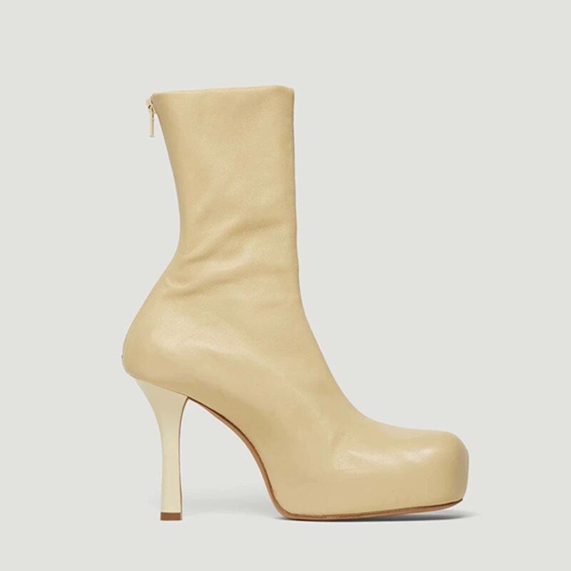 Square Toe Stretch Winter Women Ankle Boots - LiveTrendsX