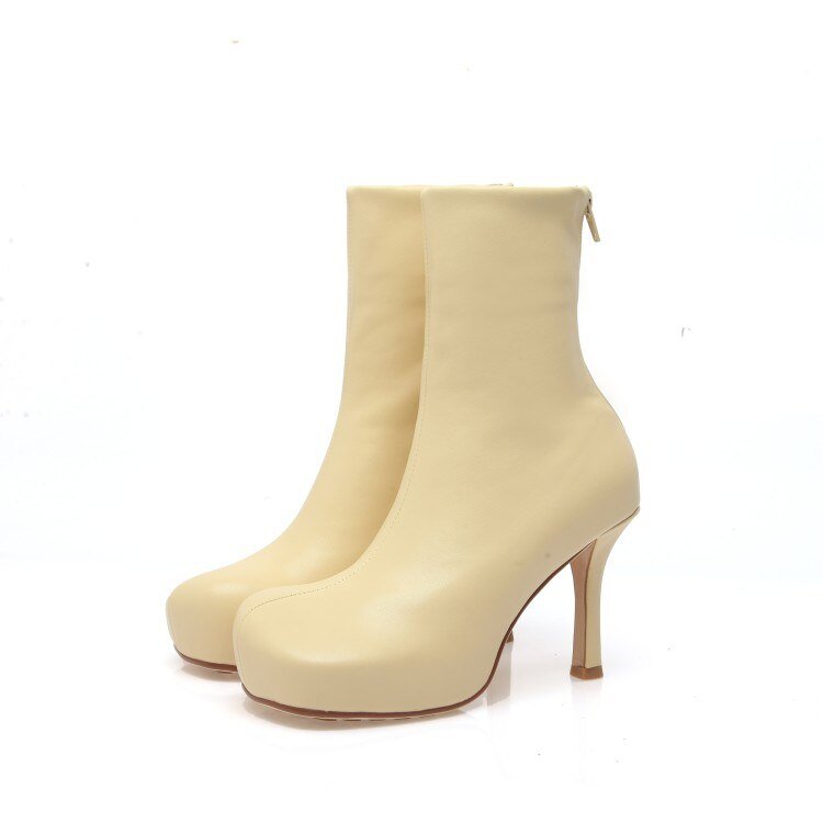 Square Toe Stretch Winter Women Ankle Boots - LiveTrendsX