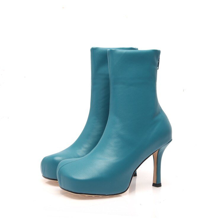 Square Toe Stretch Winter Women Ankle Boots - LiveTrendsX