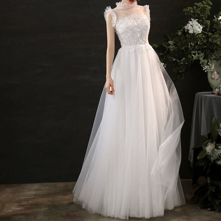 Sweet and Fresh Beaded Lace Wedding Dress - LiveTrendsX