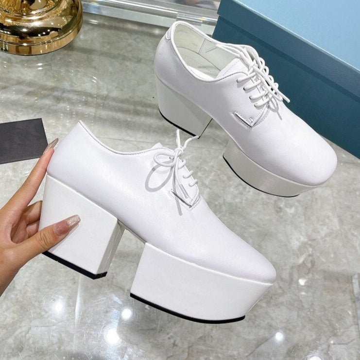 Thick Sole Casual Shoes Chunky High Heels Lady Pumps - LiveTrendsX