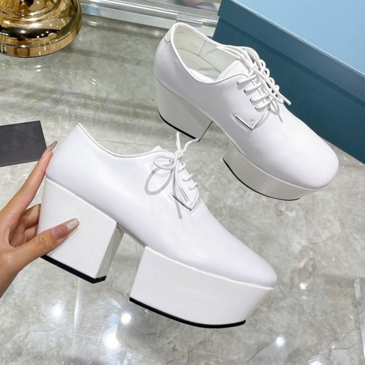 Thick Sole Casual Shoes Chunky High Heels Lady Pumps - LiveTrendsX