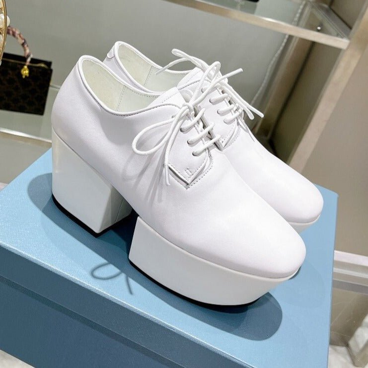 Thick Sole Casual Shoes Chunky High Heels Lady Pumps - LiveTrendsX