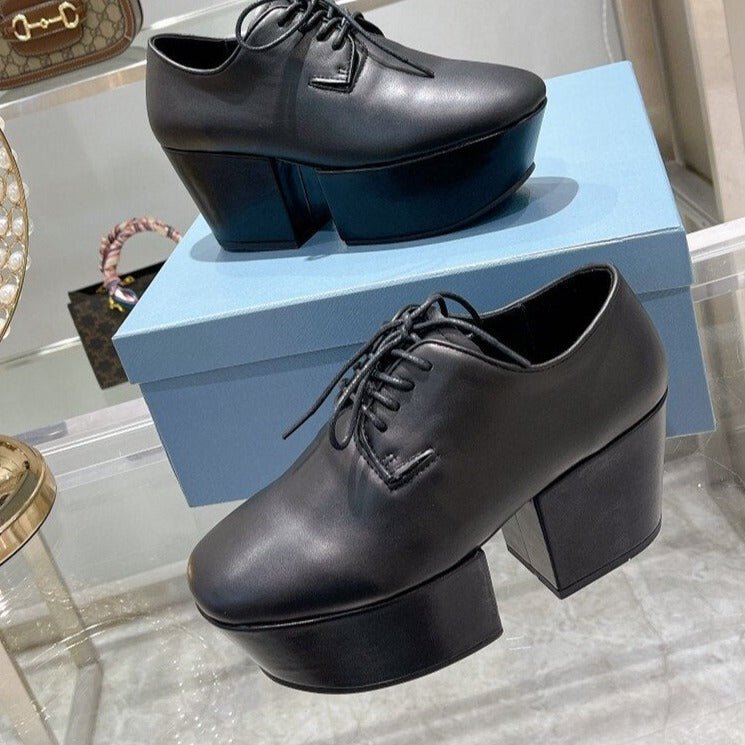 Thick Sole Casual Shoes Chunky High Heels Lady Pumps - LiveTrendsX