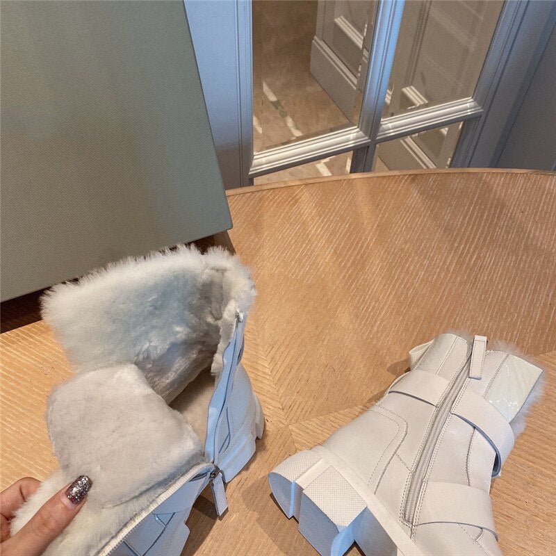 Thick Sole Platform Punk Boots Round Toe Ankle Boots - LiveTrendsX