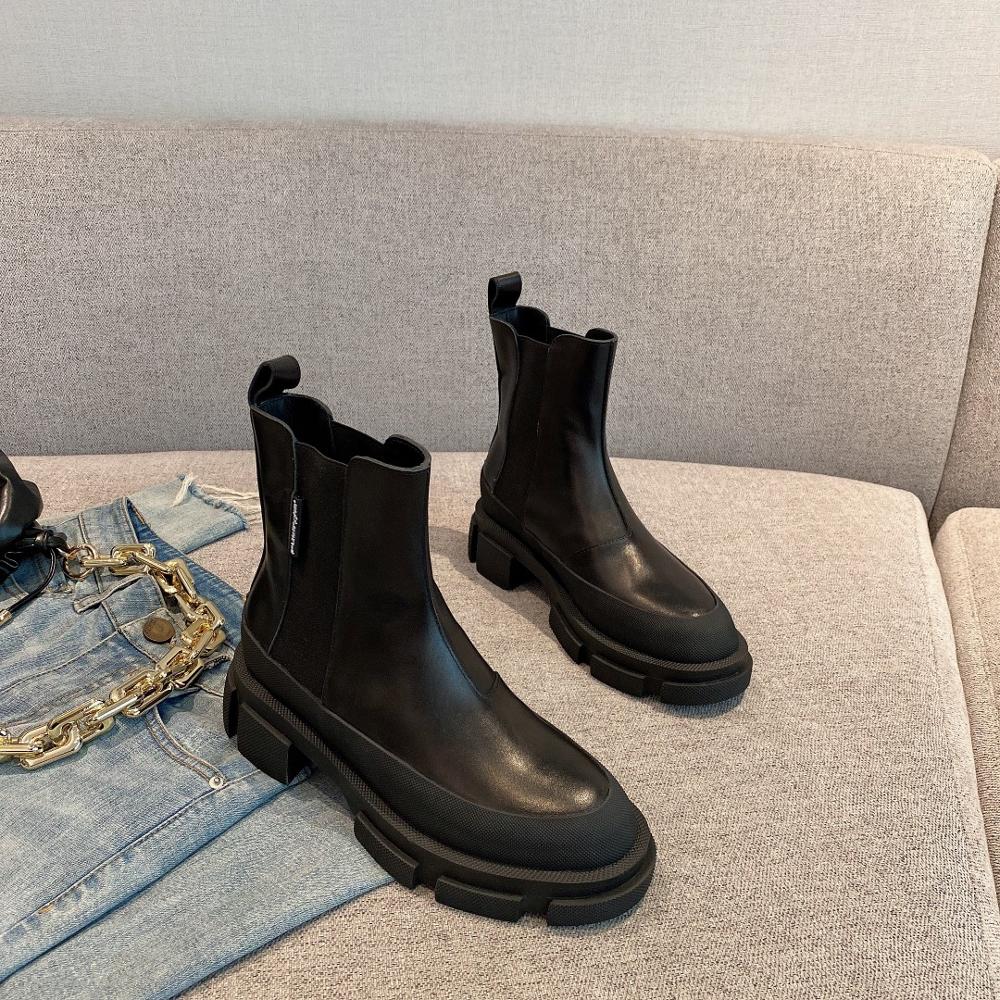 Thick Sole Platform Punk Boots Round Toe Ankle Boots - LiveTrendsX