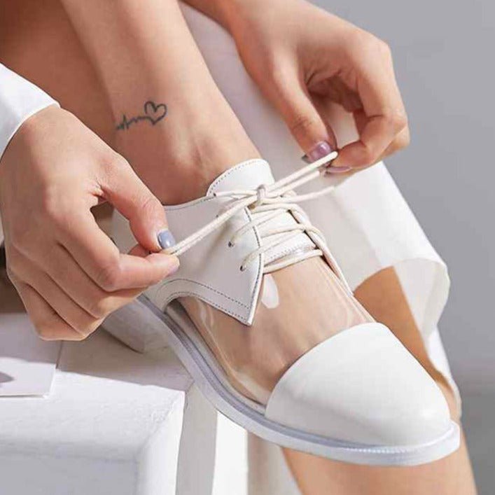 Transparent lace up party wedding jelly shoes - LiveTrendsX
