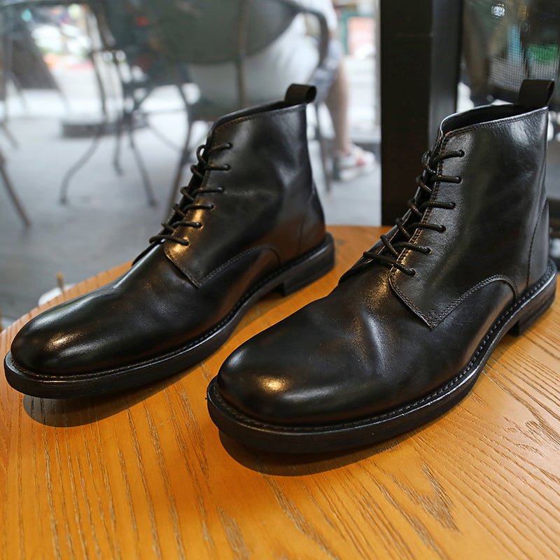 Trendy handmade martin boots with round toe soles - LiveTrendsX