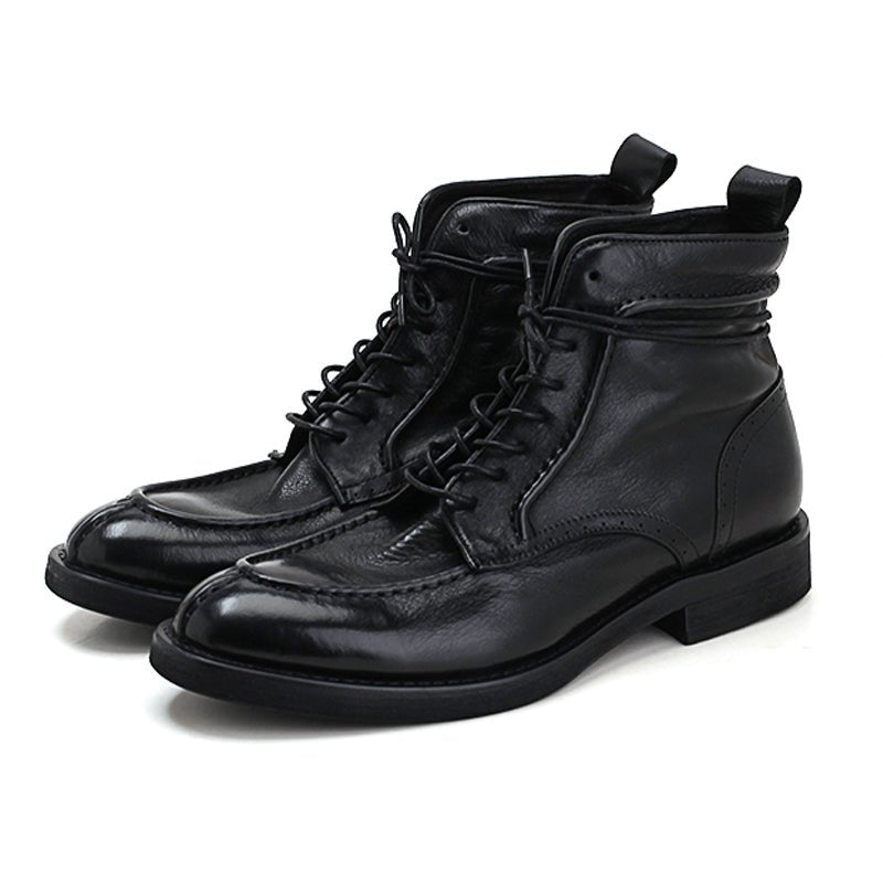 Trendy Simple Men's Martin Boots Casual High Top Leather Shoes - LiveTrendsX