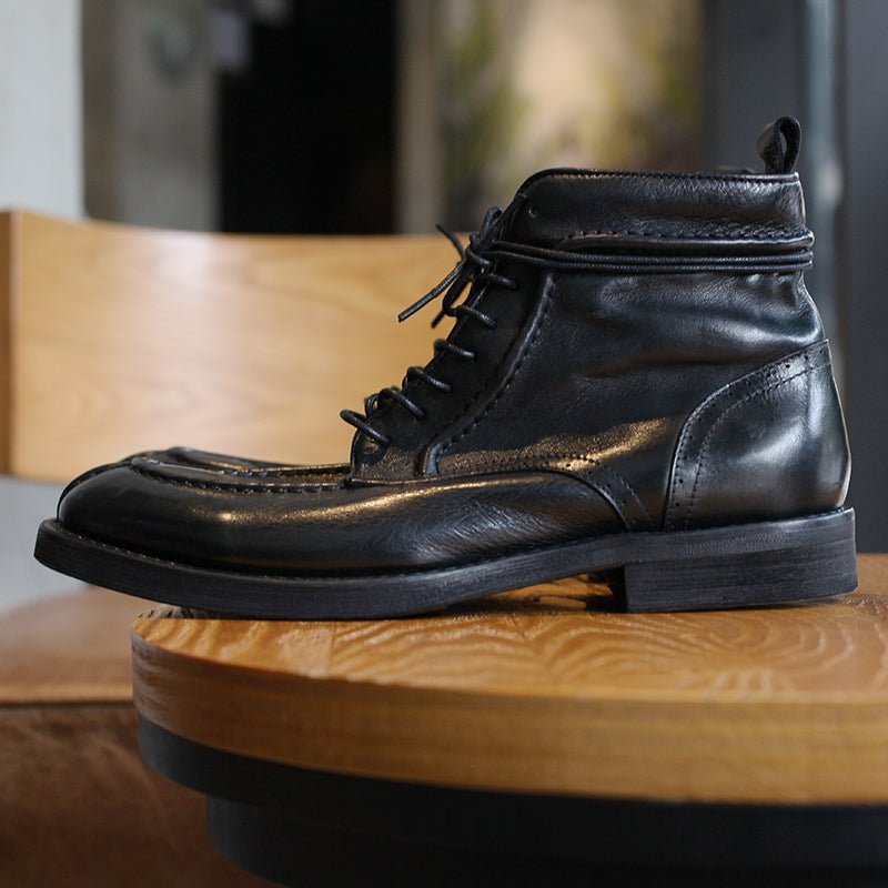 Trendy Simple Men's Martin Boots Casual High Top Leather Shoes - LiveTrendsX