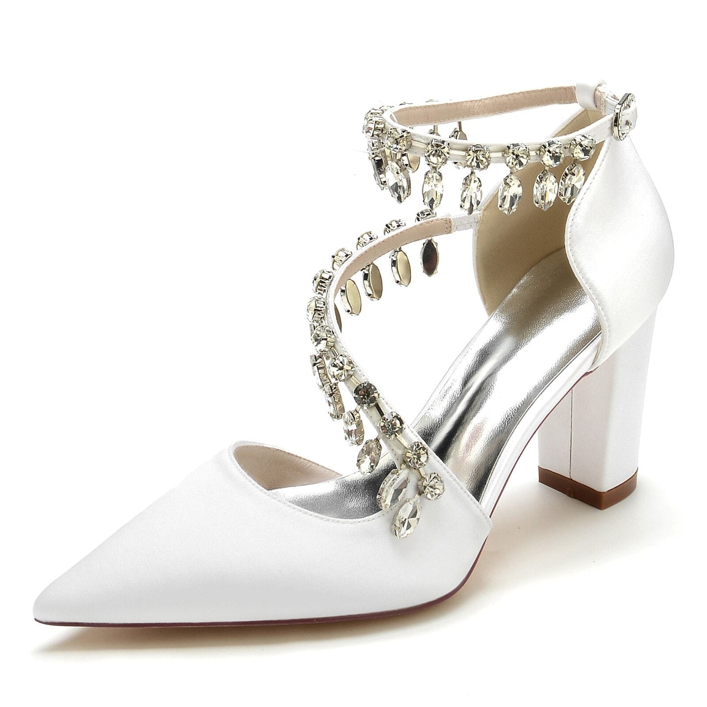 Twisted Strap Crystal Tassel Bridal Wedding Party Prom Pumps - LiveTrendsX