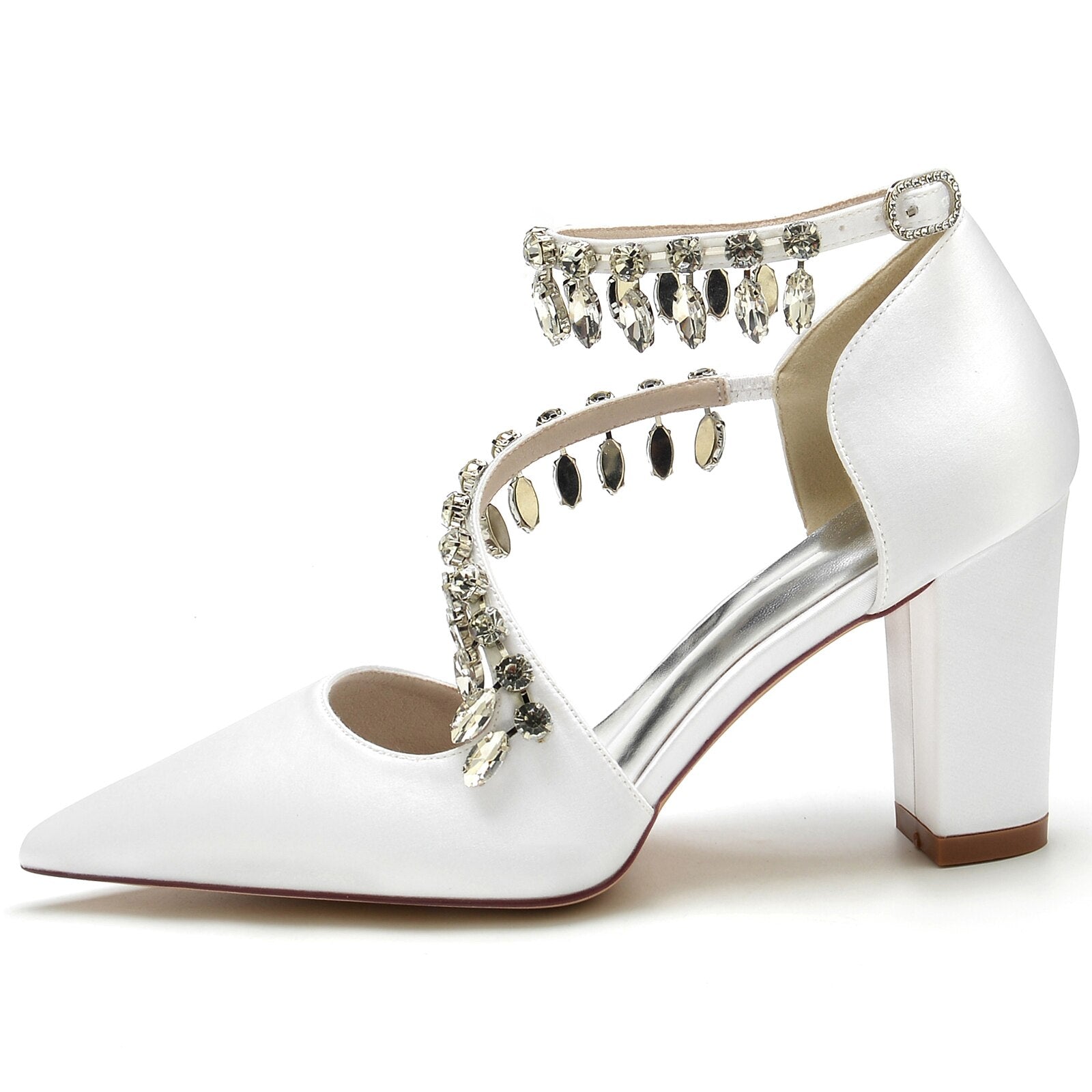 Twisted Strap Crystal Tassel Bridal Wedding Party Prom Pumps - LiveTrendsX