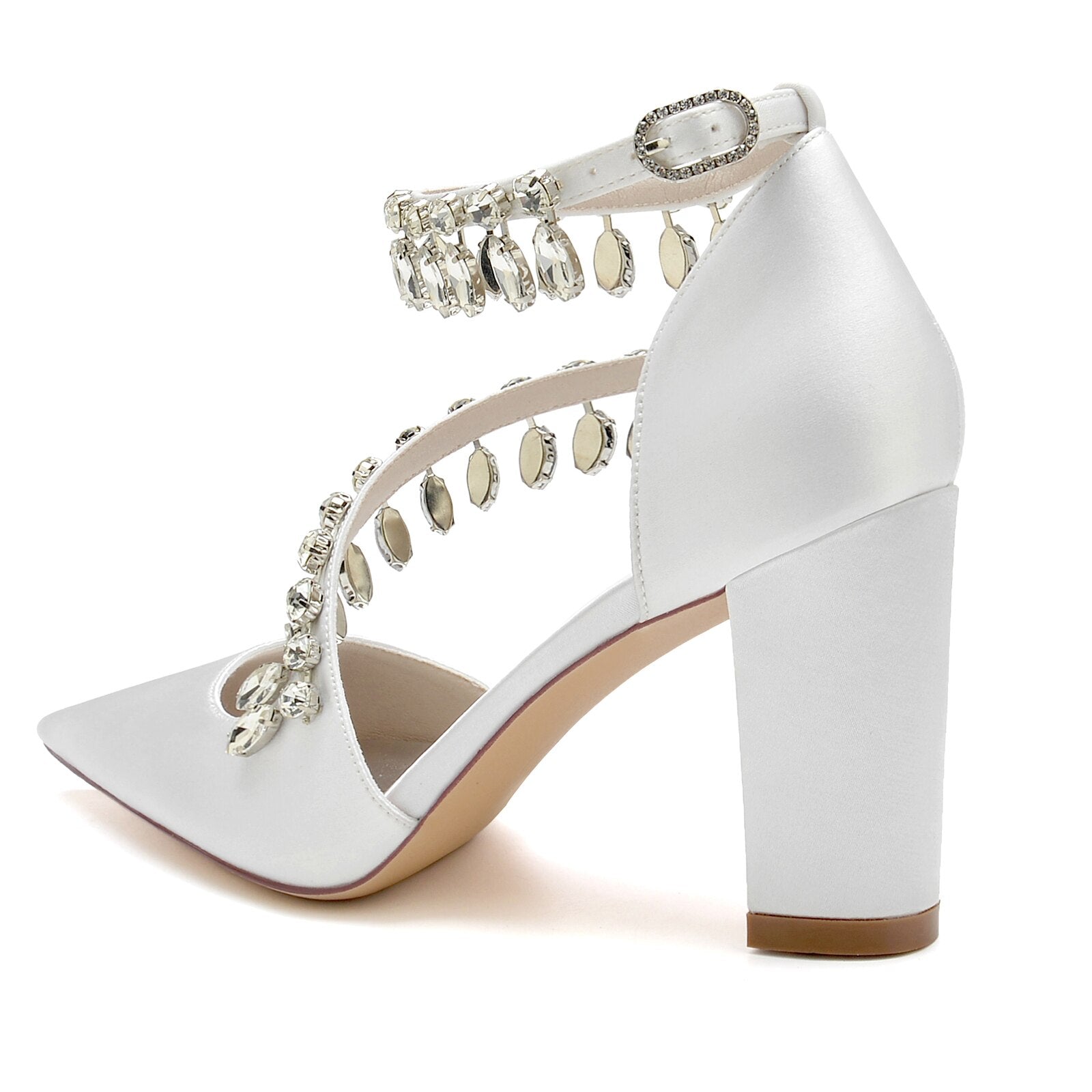 Twisted Strap Crystal Tassel Bridal Wedding Party Prom Pumps - LiveTrendsX