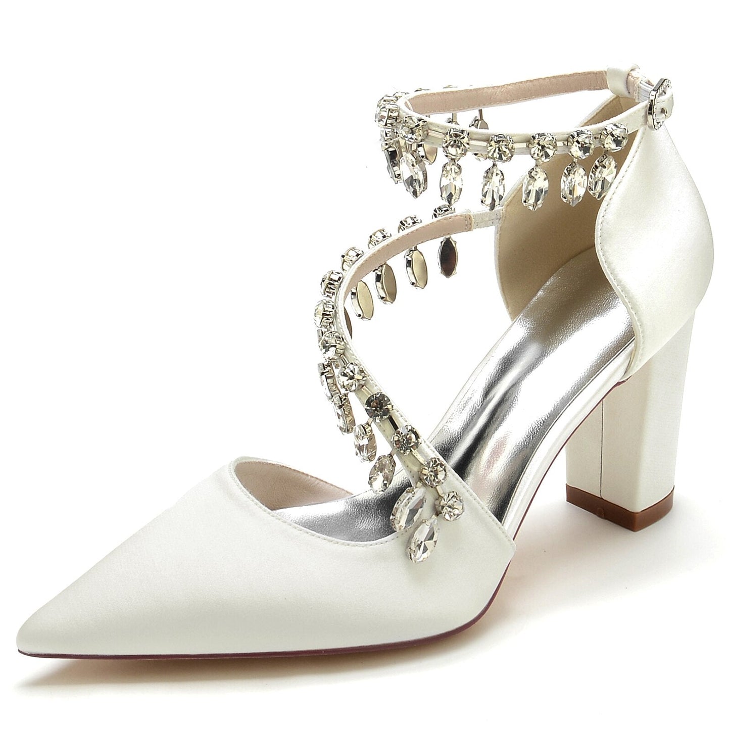 Twisted Strap Crystal Tassel Bridal Wedding Party Prom Pumps - LiveTrendsX