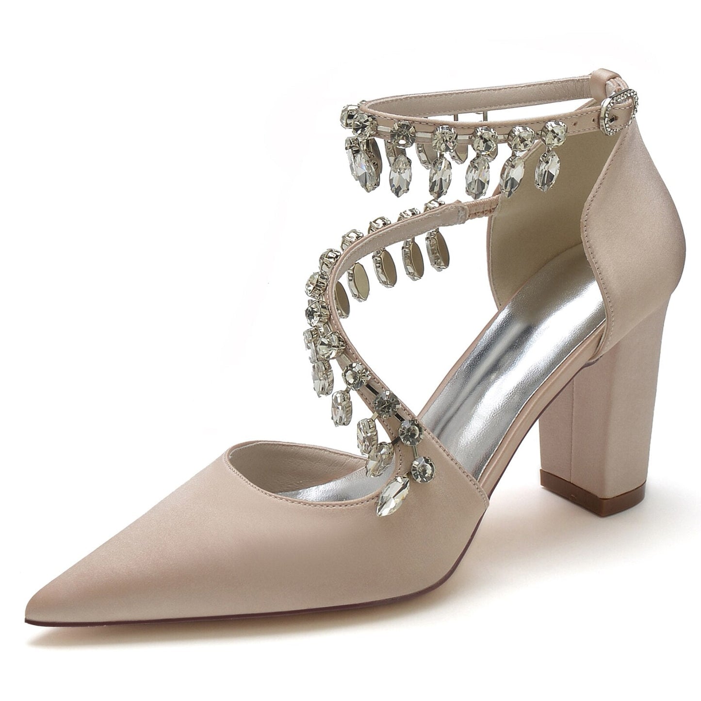 Twisted Strap Crystal Tassel Bridal Wedding Party Prom Pumps - LiveTrendsX