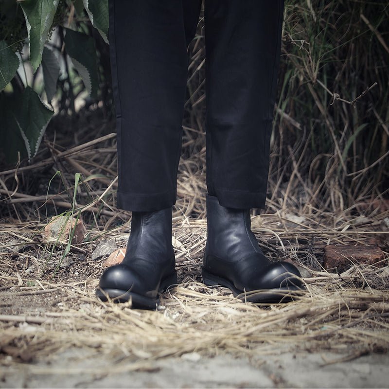 Vintage leather large toe high - top leather shoes - LiveTrendsX