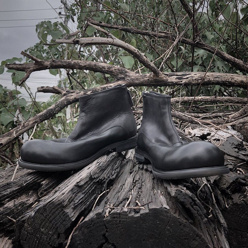 Vintage leather large toe high - top leather shoes - LiveTrendsX