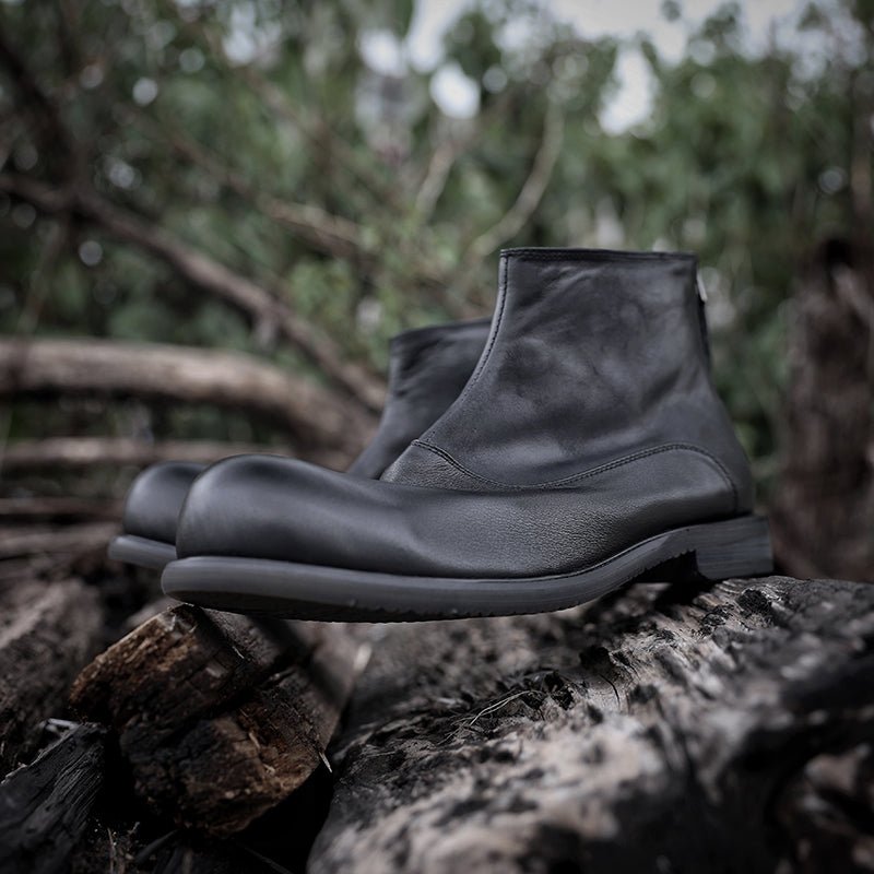 Vintage leather large toe high - top leather shoes - LiveTrendsX