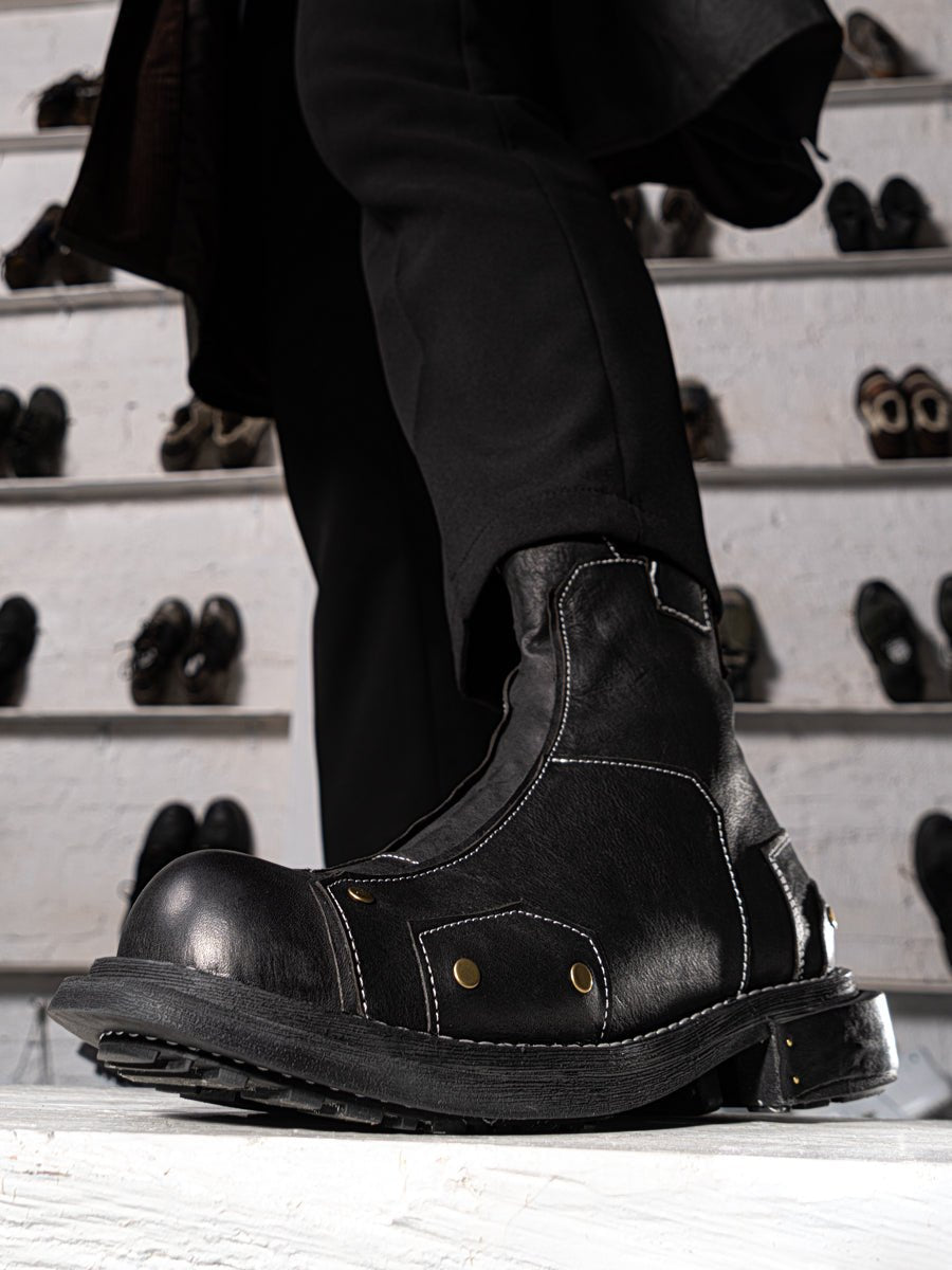 Wear - resistant heightening martin boots retro high - top leather men shoes - LiveTrendsX