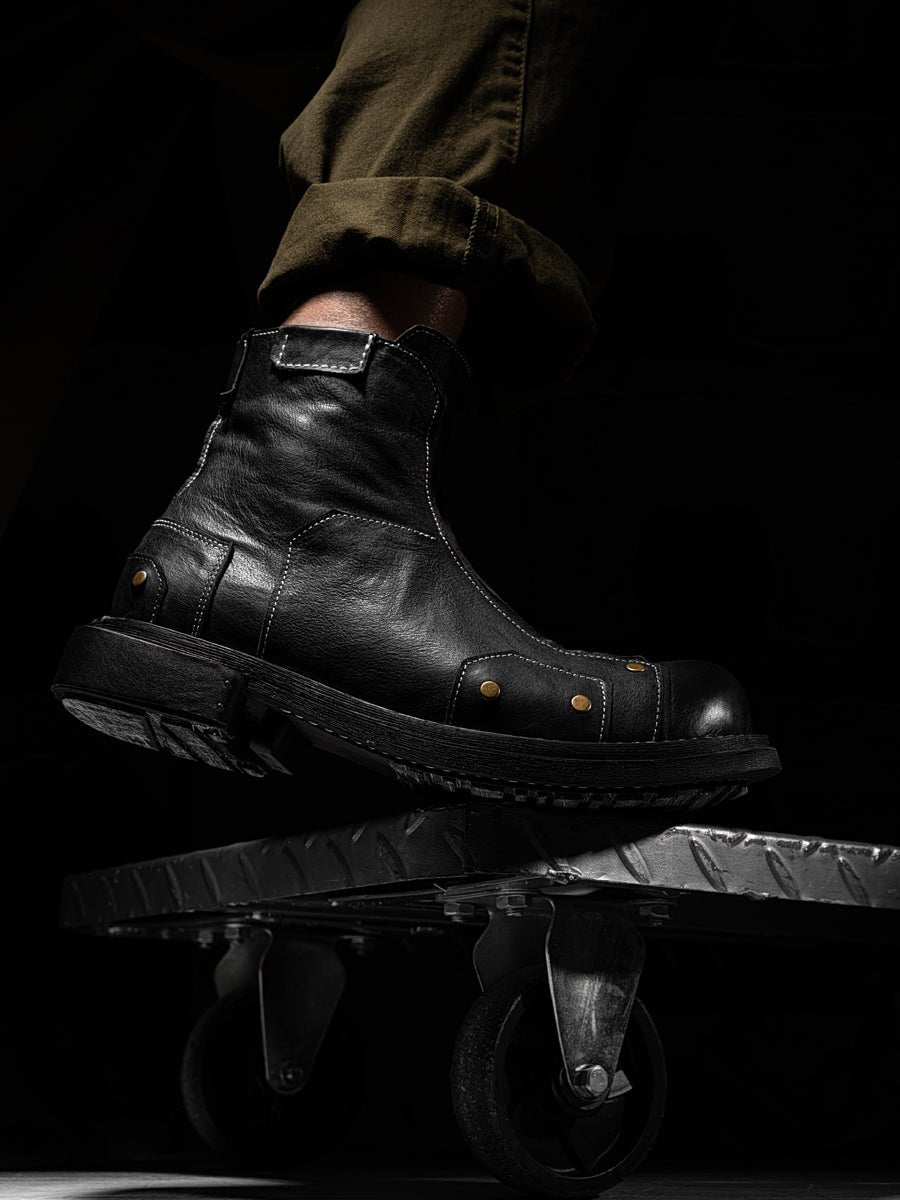 Wear - resistant heightening martin boots retro high - top leather men shoes - LiveTrendsX