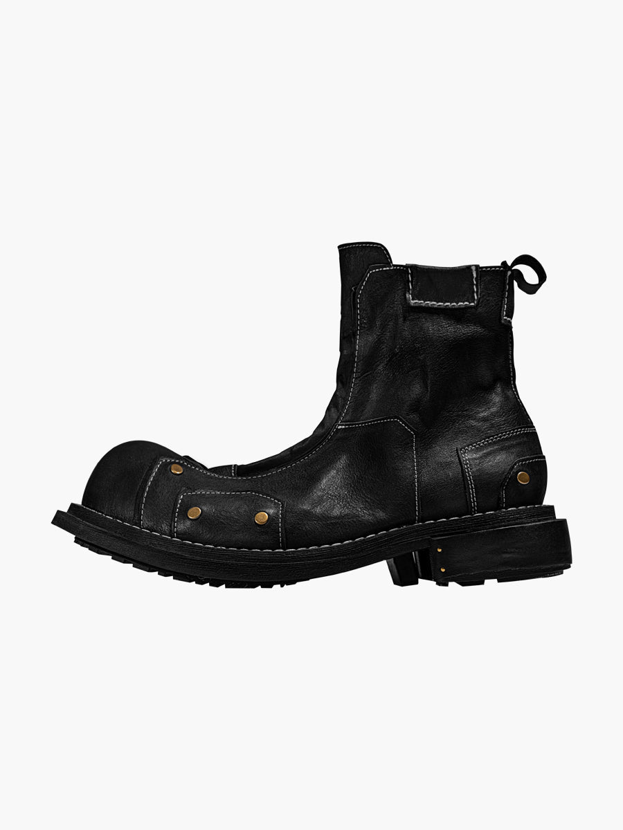 Wear - resistant heightening martin boots retro high - top leather men shoes - LiveTrendsX