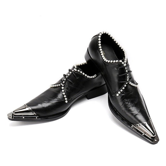 Wedding Party Shoes with Metal Tip Men's Oxfords Plus Size - LiveTrendsX