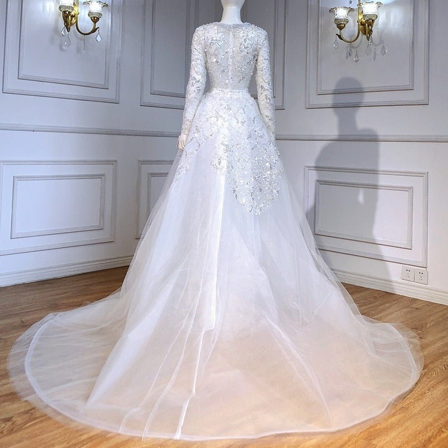 White Detachable Skirt Evening Dresses Gowns - LiveTrendsX