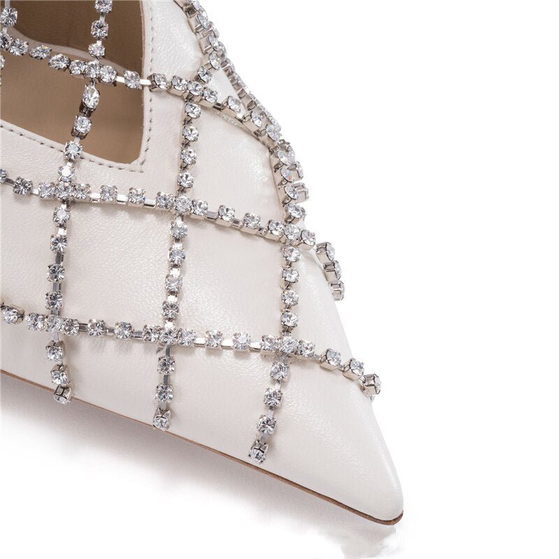 Woman Rhinestone Pointed Toe High Heels Sandals - LiveTrendsX