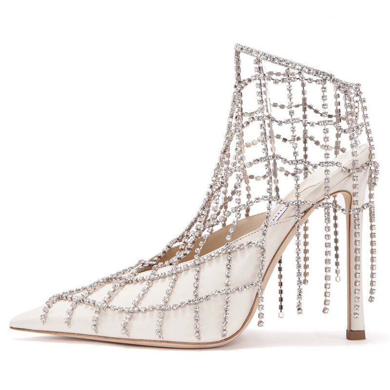 Woman Rhinestone Pointed Toe High Heels Sandals - LiveTrendsX