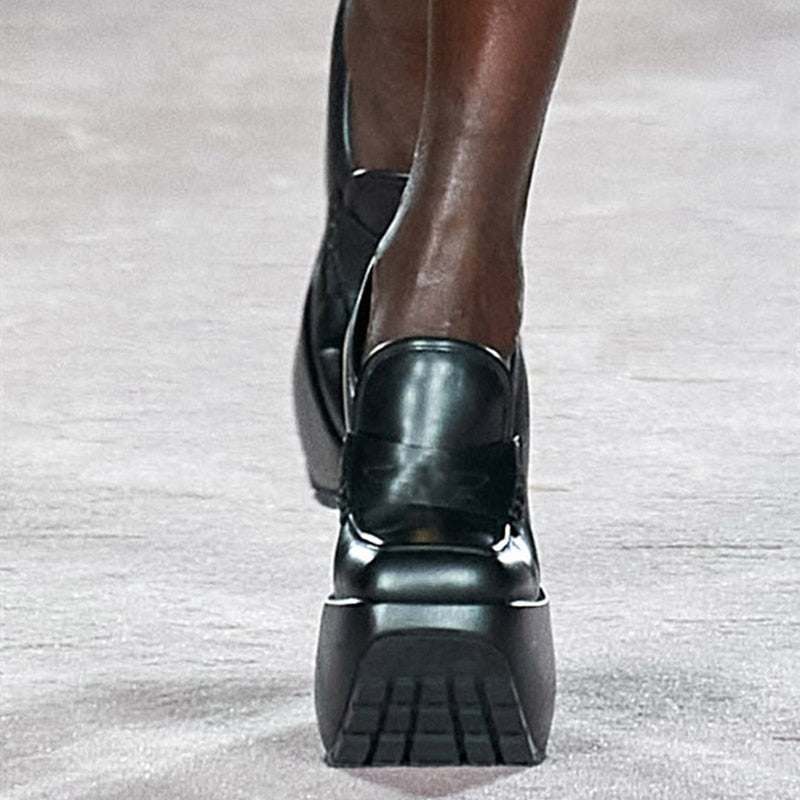 Woman Thick Bottom Catwalk Platform Single Shoes - LiveTrendsX
