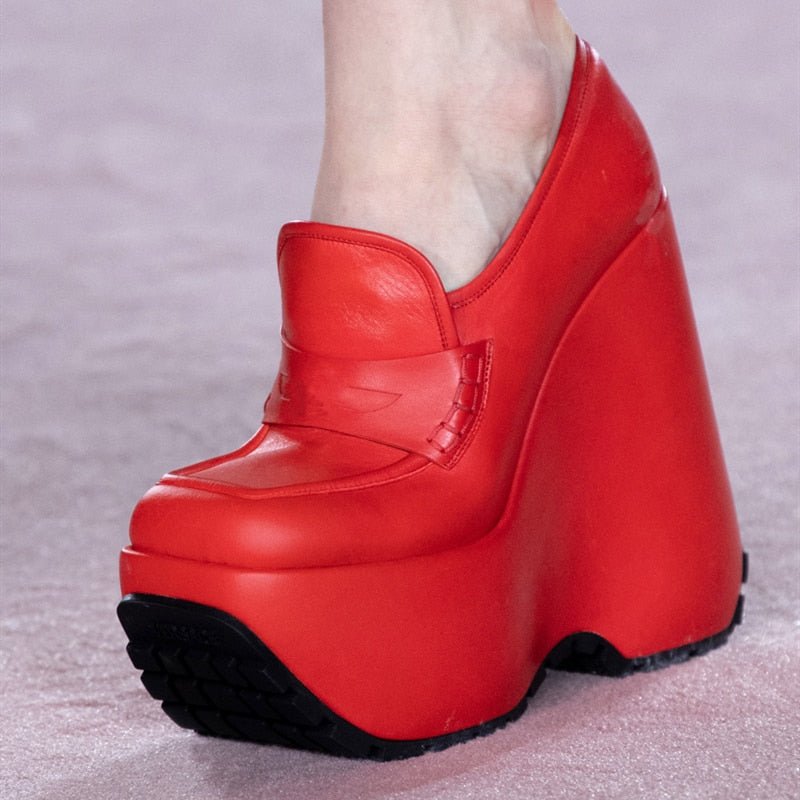 Woman Thick Bottom Catwalk Platform Single Shoes - LiveTrendsX