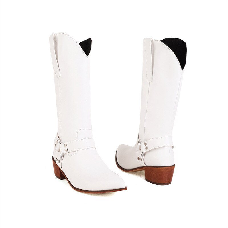 Women 2022 Trend Luxury Elegant Pointed Faux Suede Cowboy Boots - LiveTrendsX