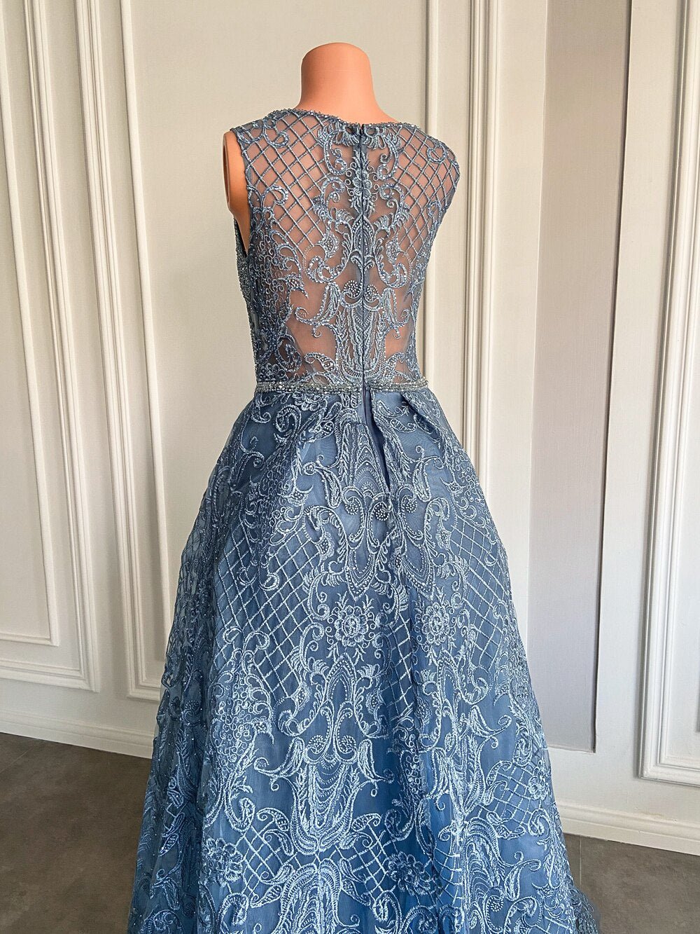 Women Arabic Style Sky Blue Formal Party Evening Gowns - LiveTrendsX