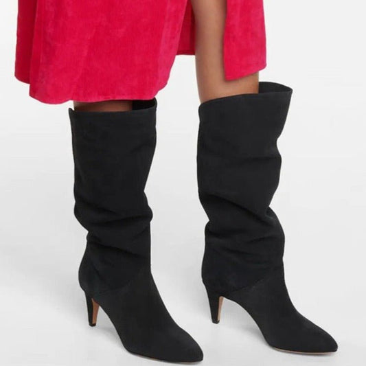 Women Fashion Slip On Mid Calf Boots - LiveTrendsX