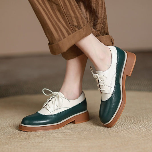 Women Genuine Leather Oxfords Shoes - LiveTrendsX