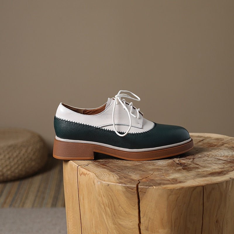 Women Genuine Leather Oxfords Shoes - LiveTrendsX