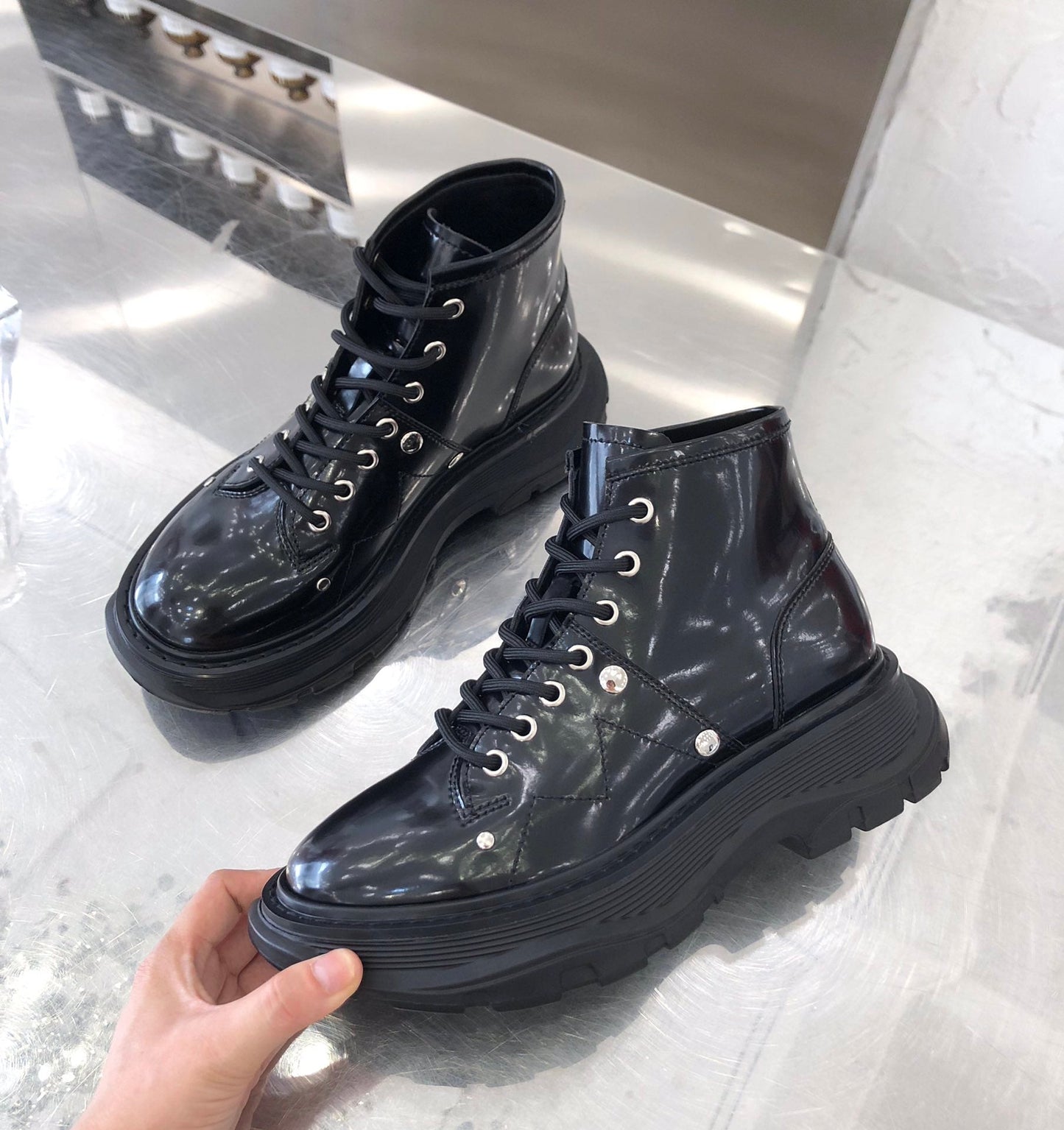 Women Genuine Leather Platform Round Toe Knee High Boots - LiveTrendsX