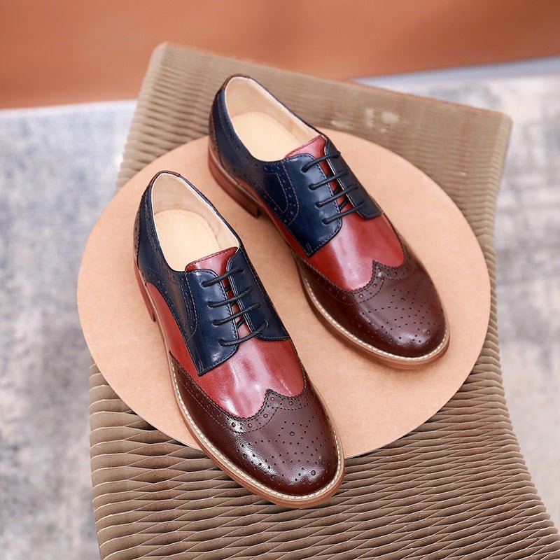 Women Leather Flat Casual Pink Oxford Shoes - LiveTrendsX