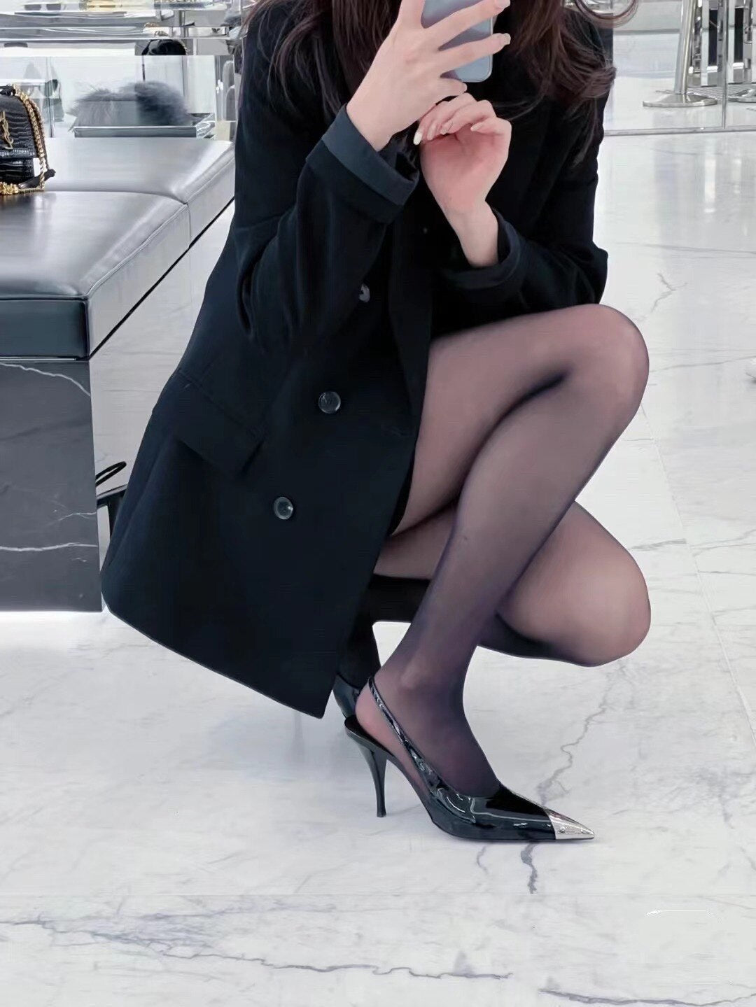 Women Metal Point Toe Stiletto Stripper Slingback Prom Evening Pumps - LiveTrendsX