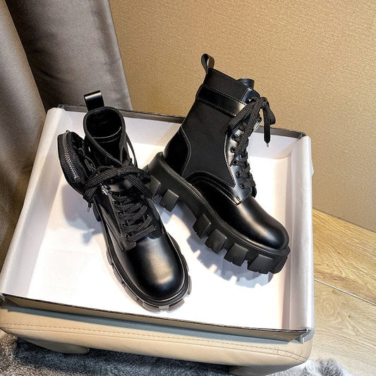 Women Motorcycle Boots With Pocket Designer Shoes - LiveTrendsX