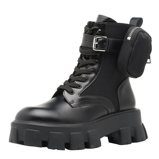 Women Motorcycle Boots With Pocket Designer Shoes - LiveTrendsX