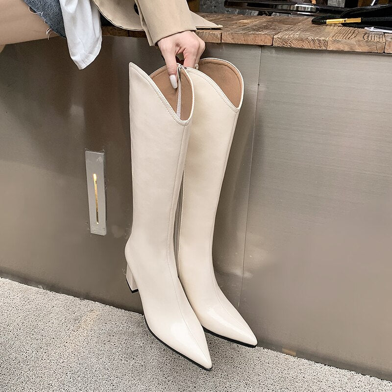 Women natural leather Horse oil leather full leather modern boots - LiveTrendsX